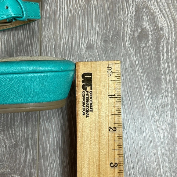 NWOT Softspots Leather Sabira Teal Sandals Pillowtop Technology 6.5M - Picture 13 of 15